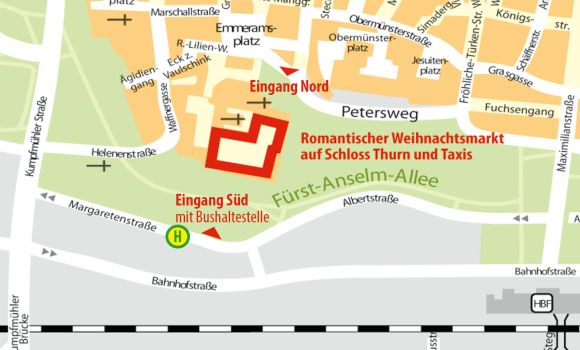 Stadtplan Romantischer Weihnachtsmarkt Regensburg